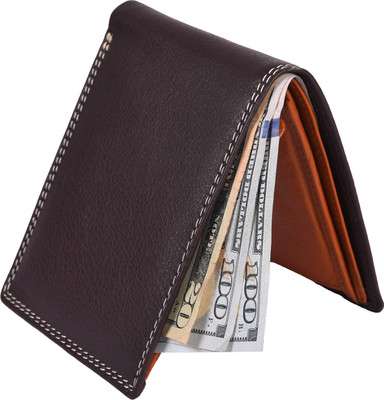 

Accezory Men Brown Genuine Leather Wallet(8 Card Slots), Brown;tan