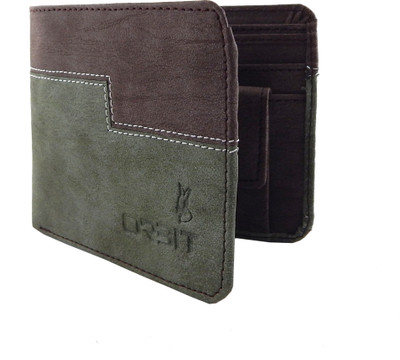

Orbit Men Brown, Green Genuine Leather, Fabric Wallet(6 Card Slots)