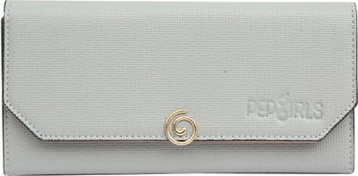 

Pepgirls Girls Grey Artificial Leather Wrist Wallet(9 Card Slots)