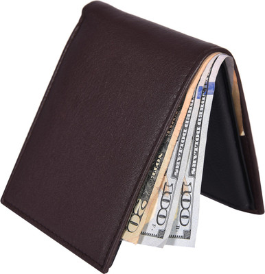 

Accezory Men Brown Genuine Leather Wallet(6 Card Slots), Brown;black_1