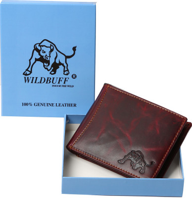 

Wild Buff Men Maroon Genuine Leather Wallet(7 Card Slots), Wine