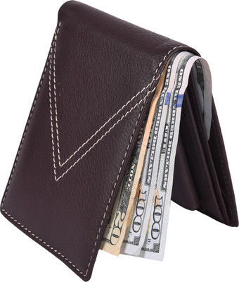 

Accezory Men Brown Genuine Leather Wallet(3 Card Slots)