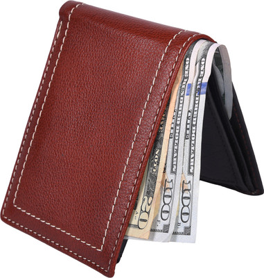 

Accezory Men Maroon Genuine Leather Wallet(9 Card Slots), Maroon;black