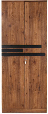 

Crystal Furnitech Grafton Engineered Wood 2 Door Wardrobe(Finish Color - Natural Pine+Black)