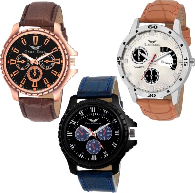 Gargee Design New 453722 Combo of 3 watches Eye Catching festive Watch  - For Boys   Watches  (Gargee Design)