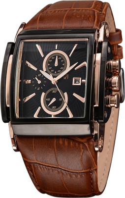 Sylvi Luxury Square Hour Real Leather Watch  - For Men   Watches  (Sylvi)