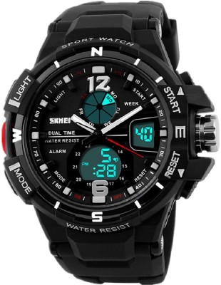 Skmei Dual Time Multifunction Black Bazel S-Shock Watch  - For Men   Watches  (Skmei)