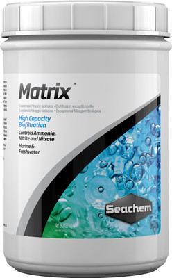 

Seachem Matrix 2 L (800g - 1.7 lbs) | High capacity bio-filtration | Controls ammonia, nitrite, and nitrate | Highly porous - enormous surface area (700 m2/L) | Supports aerobic and anaerobic bacteria species | Canister Aquarium Filter(Biological Filtrati