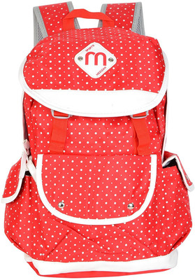 

Shopigator Polka Print Imported Material 20 L Backpack(Red)