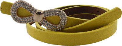 

ELS Women Casual, Party Yellow Artificial Leather, Synthetic Belt