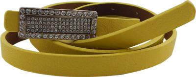

ELS Women Casual, Party Yellow Artificial Leather, Synthetic Belt