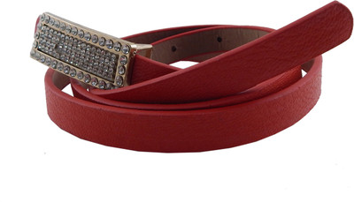 

ELS Women Casual, Party Maroon Artificial Leather, Synthetic Belt