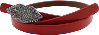 

ELS Women Casual, Party Red Artificial Leather, Synthetic Belt