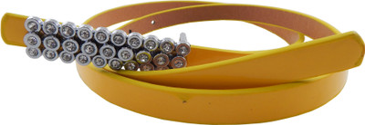 

ELS Women Casual, Party Yellow Artificial Leather, Synthetic Belt
