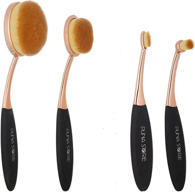 

Puna Store Oval Brush Set, Black/Gold, 4 Pieces(Pack of 4)