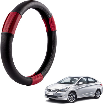

Autofy Steering Cover For Hyundai Verna Fluidic(Black, Leather)