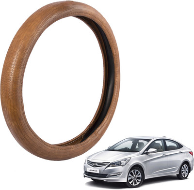 

Autofy Steering Cover For Hyundai Verna Fluidic(Tan, Leather)