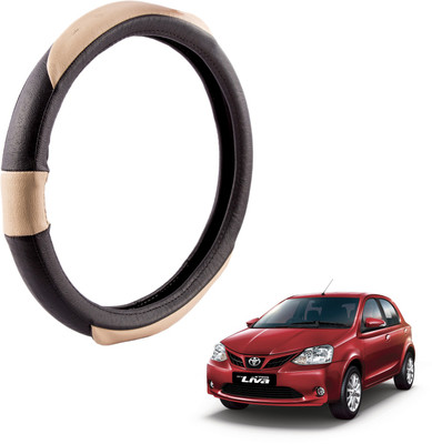 

Autofy Steering Cover For Toyota Etios Liva(Black, Leather)