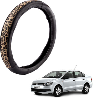 

Autofy Steering Cover For Volkswagen Vento(Black, Leather)