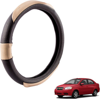 

Autofy Steering Cover For Chevrolet Aveo(Black, Leather)