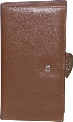 Kan Premium Quality Leather Travel Document Holder/Long Wallet/Passport wallet/Cheque Book Pouch for Men & Women(Brown)