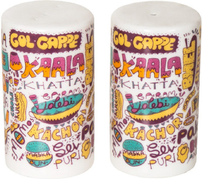 

Chumbak Street Food 2 Piece Salt & Pepper Set(Bone China)