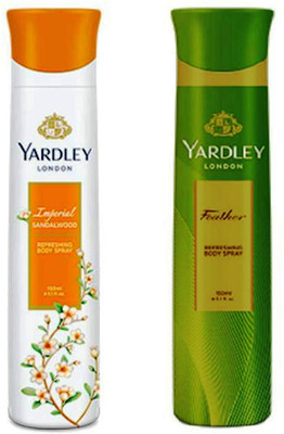 

Yardley London Sandalwood and Feather Combo Pack 2 Deodorant Spray - For Women(150 ml, Pack of 2)