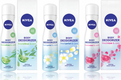 

Nivea Fresh Citrus, Fresh Petal & Fresh Rose Deodorant Spray - For Women(120 ml, Pack of 3)