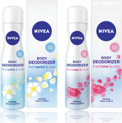 

Nivea Fresh Petal & Fresh Rose Deodorant Spray - For Women(120 ml, Pack of 2)