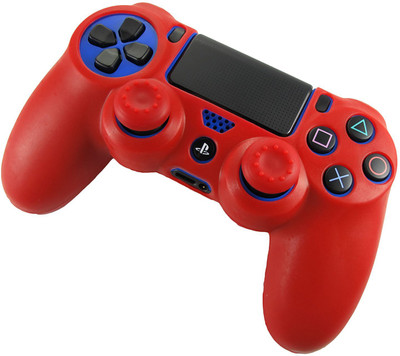 

TCOS Tech High Quality Protective Silicone Case with 2 Thumb Grips Gaming Accessory Kit(Red, For PS4)