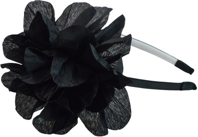 

Sarah Sarah Black Aliceband with Soft Fabric Flower for girls Hair Band(Black)