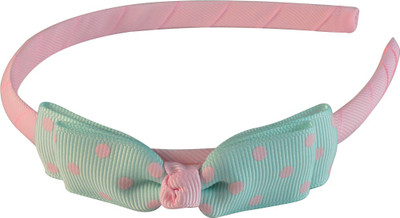 

Sarah Sarah Light Pink with Light Green Double Bow Headband for Girls Hair Band(Pink)