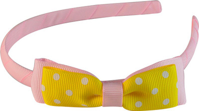 

Sarah Sarah Light Pink with Yellow and Pink Double Bow Headband for Girls Hair Band(Pink)