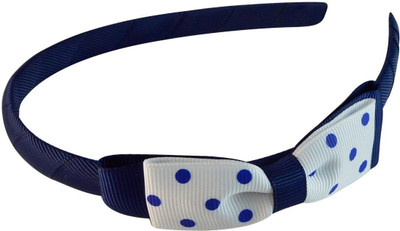 

Sarah Sarah Dark Blue with White and Blue Polka Dot Double Bow Headband for Girls Hair Band(Blue)