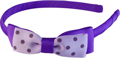 

Sarah Sarah Purple with Light Purple Polka Dot Double Bow Headband for Girls Hair Band(Purple)