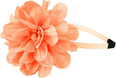 

Sarah Sarah Peach Aliceband with Soft Fabric Flower for girls Hair Band(Pink)