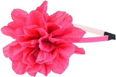 

Sarah Sarah Pink Aliceband with Soft Fabric Flower for girls Hair Band(Pink)
