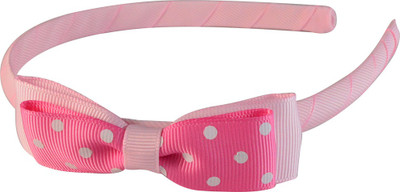 

Sarah Sarah Light Pink with White Polka Dot Double Bow Headband for Girls Hair Band(Pink)