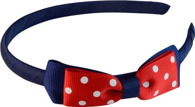 

Sarah Sarah Dark Blue with Red and Blue Double Bow Headband for Girls Hair Band(Blue)