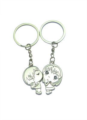 

JISHISNEST CUTE KISSING COUPLE MATELIC SILVER KEY CHAIN Key Chain(Silver)