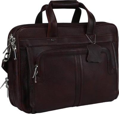 

Leather Giant 16 inch Expandable Laptop Messenger Bag(Brown), Ch