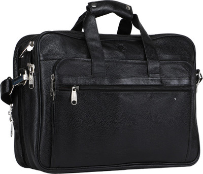 

Bharat Leather Emporium 17 inch Expandable Laptop Messenger Bag(Black)