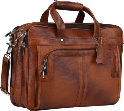 

Bharat Leather Emporium 16 inch Expandable Laptop Messenger Bag(Brown)