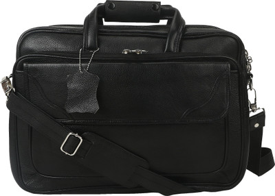 

Bharat Leather Emporium 17 inch Expandable Laptop Messenger Bag(Black)
