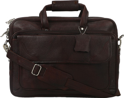 

Bharat Leather Emporium 17 inch Expandable Laptop Messenger Bag(Brown)