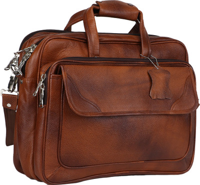 

Bharat Leather Emporium 16 inch Expandable Laptop Messenger Bag(Brown)