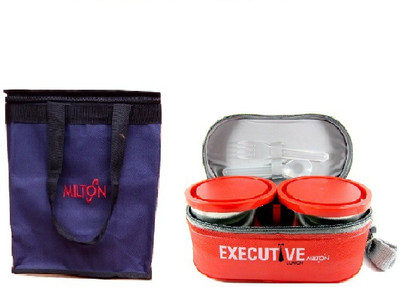 

Milton with carry bag 3 Containers Lunch Box(500 ml), Blue;orange