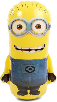 

My Baby Excel Carl Inflatable Hit Me Toy 60 cm(Yellow, Blue), Blue;yellow