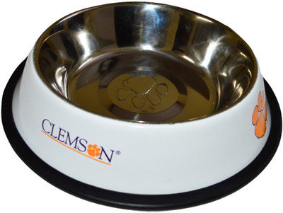 

FoodiePuppies Round Steel Pet Bowl(450 ml White)