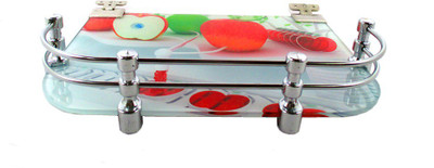 

RoyaL Indian Craft Floating Bracket Red Apple Special Double Rod Multipurpose Glass Wall Shelf(Number of Shelves - 1, Multicolor)